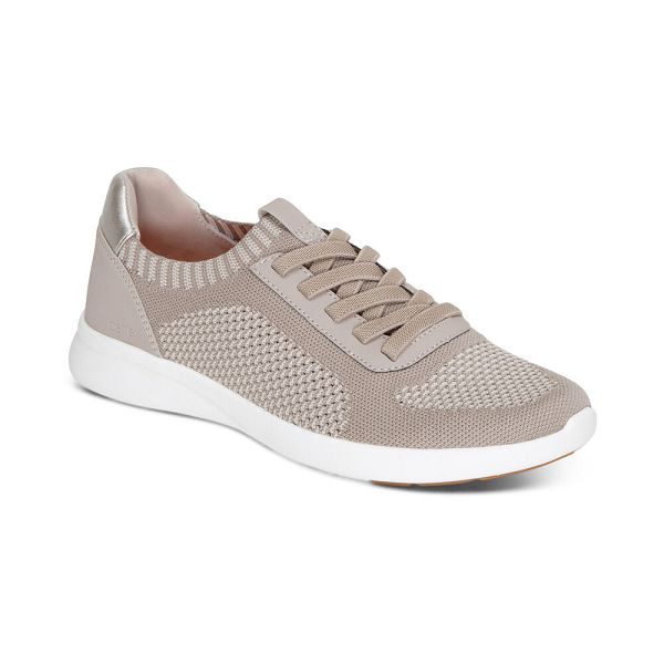 Aetrex Women's Teagan Arch Support Sneakers - Oatmeal | USA 33PXL6Z